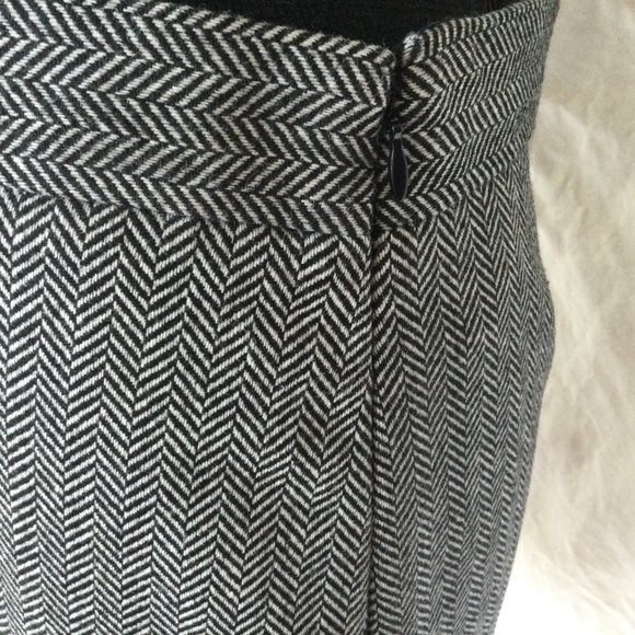 Gap Wool Blend Skirt Collegiate Mini Lined Herringbone Gray Size 4 - Picture 3 of 11